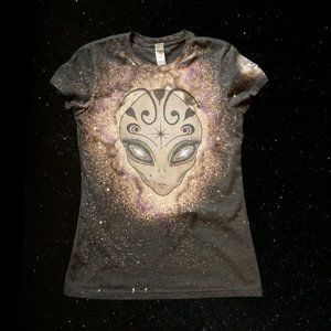 Galaxy-Eyes Alien Sugar Skull Graphic Tee